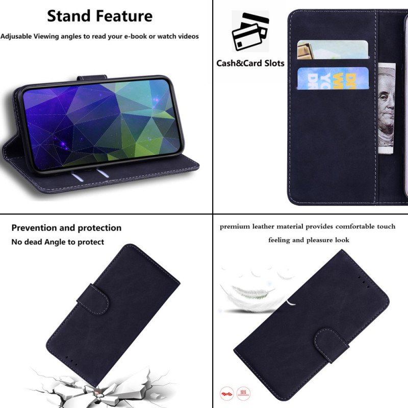 Etui Folio do Oppo Reno 8 Pro Skórzany Efekt Couture