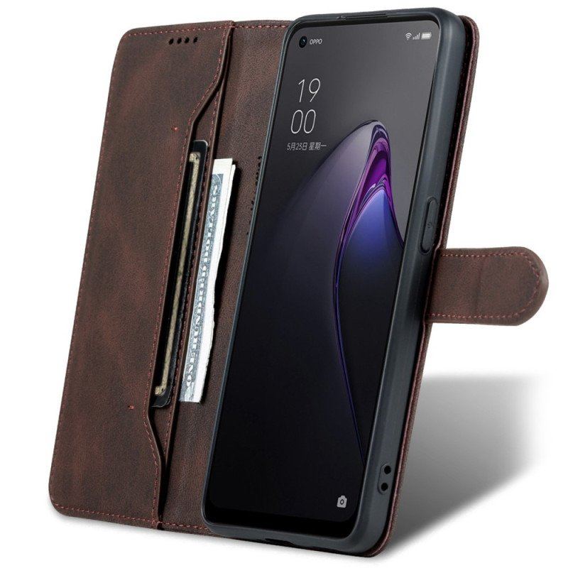 Etui Folio do Oppo Reno 8 Pro Skórzany Efekt Vintage Azns