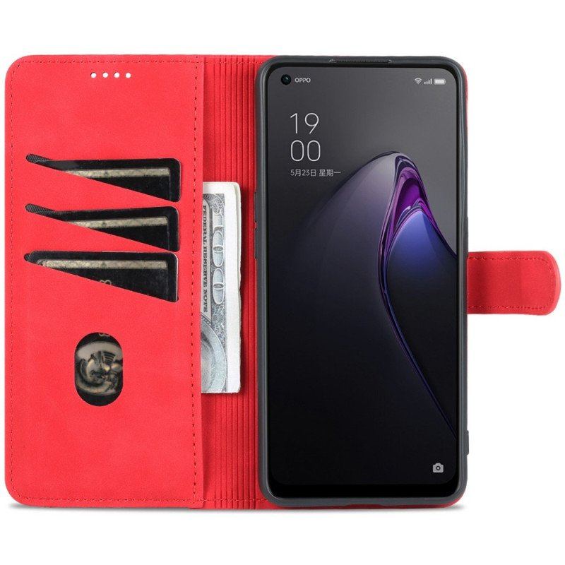 Etui Folio do Oppo Reno 8 Pro Stylizacja Skóry Azns