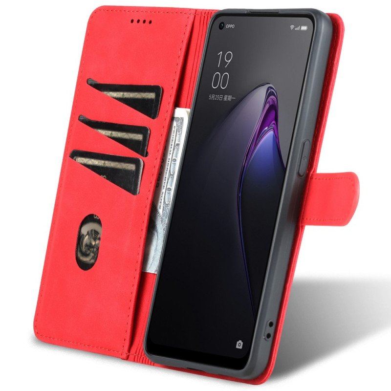 Etui Folio do Oppo Reno 8 Pro Stylizacja Skóry Azns