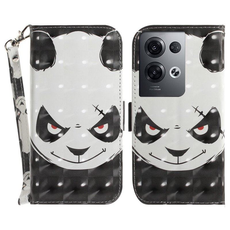 Etui Folio do Oppo Reno 8 Pro Wściekła Panda