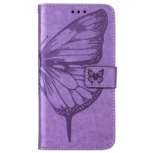 Etui Folio do Oppo Reno 8 Pro z Łańcuch Barokowy Motyl Z Paskami