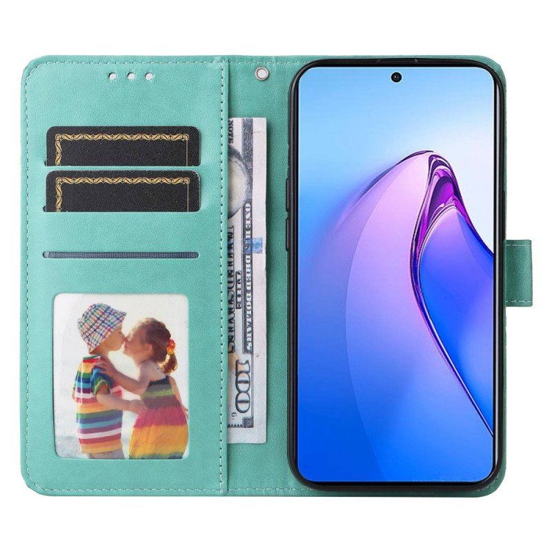 Etui Folio do Oppo Reno 8 Pro z Łańcuch Słonecznik Na Ramiączkach