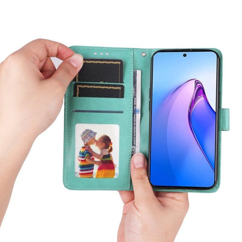 Etui Folio do Oppo Reno 8 Pro z Łańcuch Słonecznik Na Ramiączkach