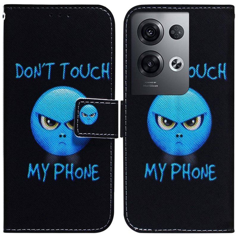 Etui Folio do Oppo Reno 8 Pro z Łańcuch Smycz Emoji Telefon