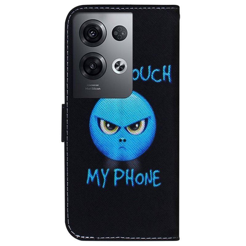 Etui Folio do Oppo Reno 8 Pro z Łańcuch Smycz Emoji Telefon