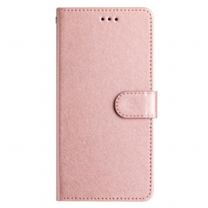 Etui Folio Do Oppo A98 5g Jedwabna Tekstura Na Ramiączkach