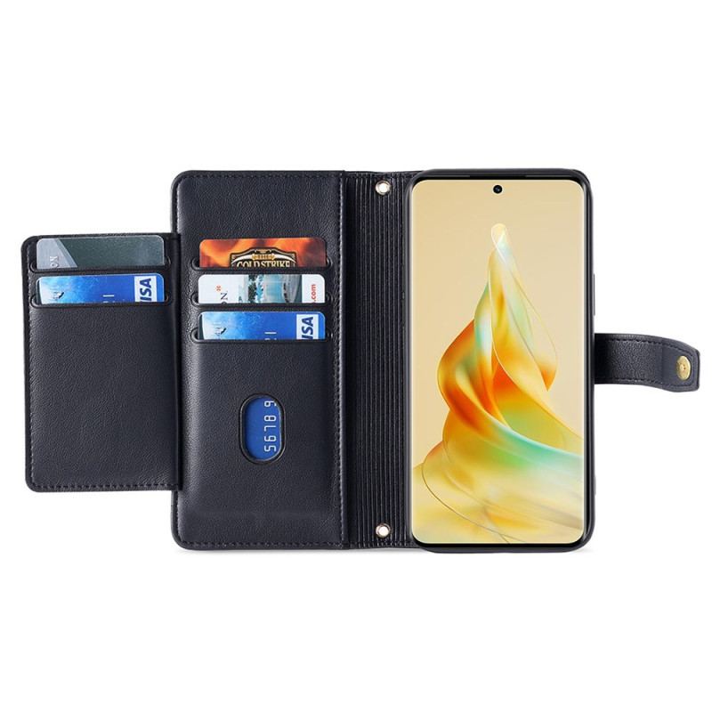 Etui Folio Do Oppo A98 5g Portfel Z Paskiem I Paskiem Na Ramię