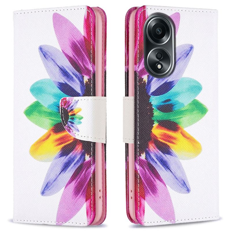 Etui Folio Oppo A98 5g Akwarela Kwiat Etui Ochronne