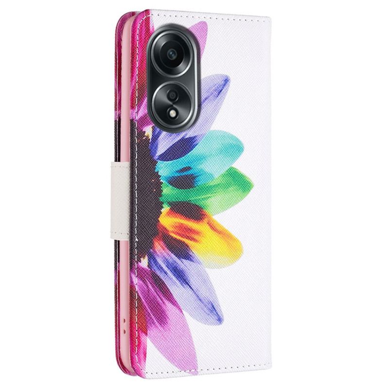 Etui Folio Oppo A98 5g Akwarela Kwiat Etui Ochronne