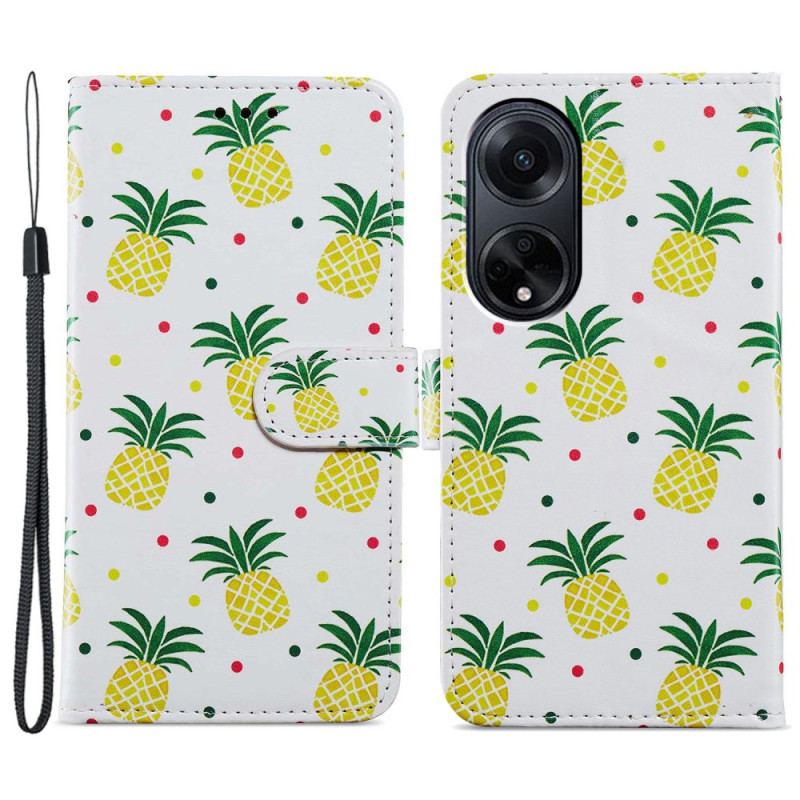 Etui Folio Oppo A98 5g Ananas Z Paskiem