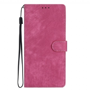 Etui Folio Oppo A98 5g Efekt Zamszu Z Paskiem Etui Ochronne