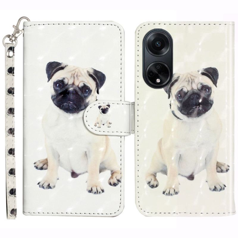 Etui Folio Oppo A98 5g Pies Na Smyczy Etui Ochronne