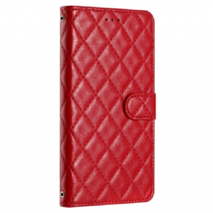 Etui Folio Oppo A98 5g Pikowane Etui Ochronne