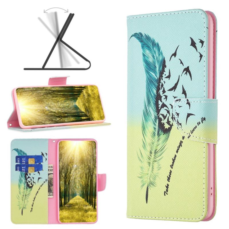 Etui Folio Oppo A98 5g Pióro I Ptaki