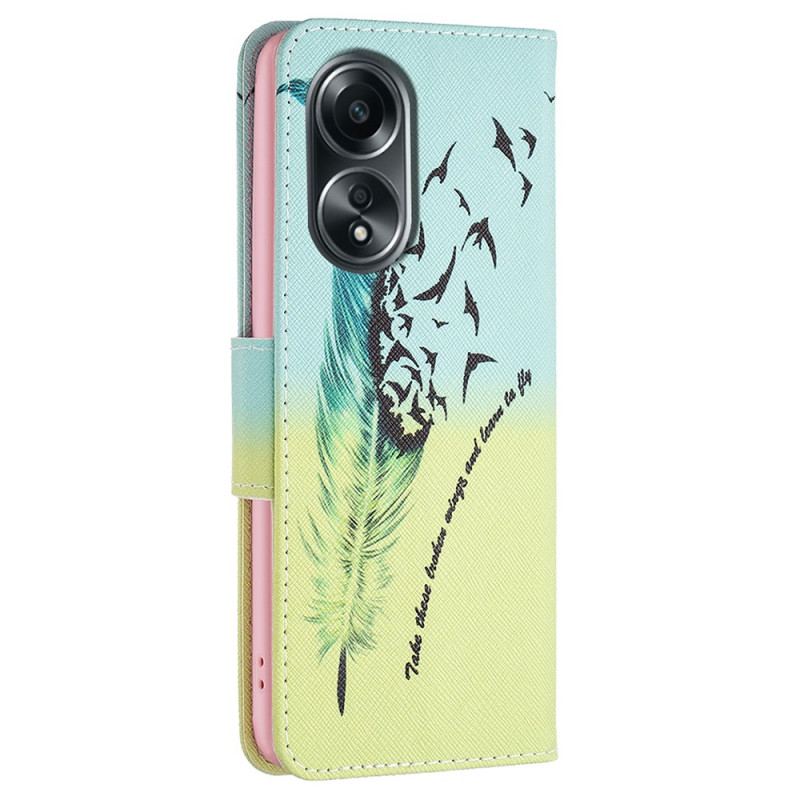 Etui Folio Oppo A98 5g Pióro I Ptaki