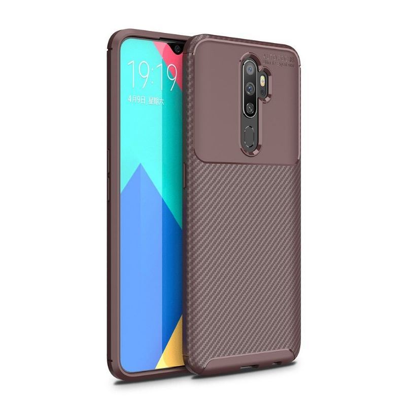 Etui do Oppo A9 2020 Anti-fall Style Włókno Węglowe W Żelu