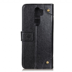 Etui do Oppo A9 2020 Obrzeża Simon Faux Leather - Czarny