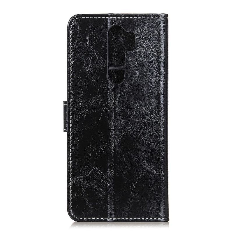 Etui Folio do Oppo A9 2020 Luksusowe Szwy Z Efektem Skóry