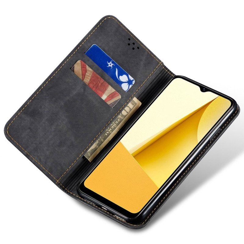 Etui Na Telefon do Vivo Y16 Etui Folio Tkanina Dżinsowa