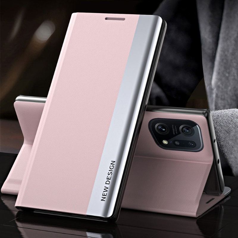 Case do Oppo Find X5 Pro Biznesowy Magnes Z Efektem Skóry