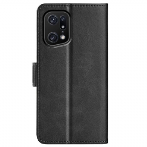 Etui do Oppo Find X5 Pro Classic Portfel Matowy Pokrowiec Ze Sztucznej Skóry