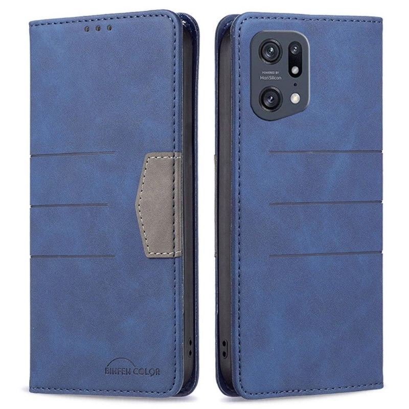 Etui Folio do Oppo Find X5 Pro Skórzany Futerał Binfen Kolor Flip Faux Leather