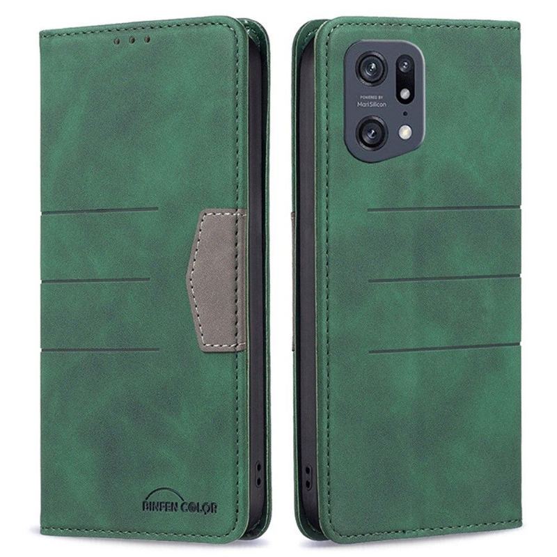 Etui Folio do Oppo Find X5 Pro Skórzany Futerał Binfen Kolor Flip Faux Leather