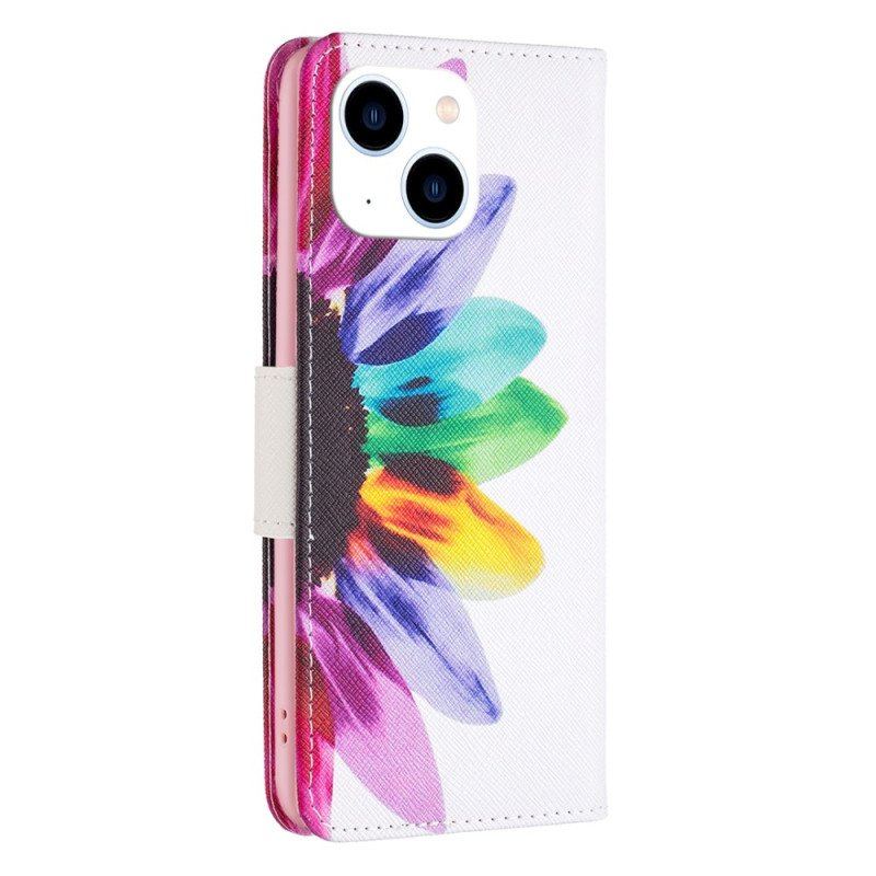 Etui Folio do iPhone 15 Akwarela Kwiat