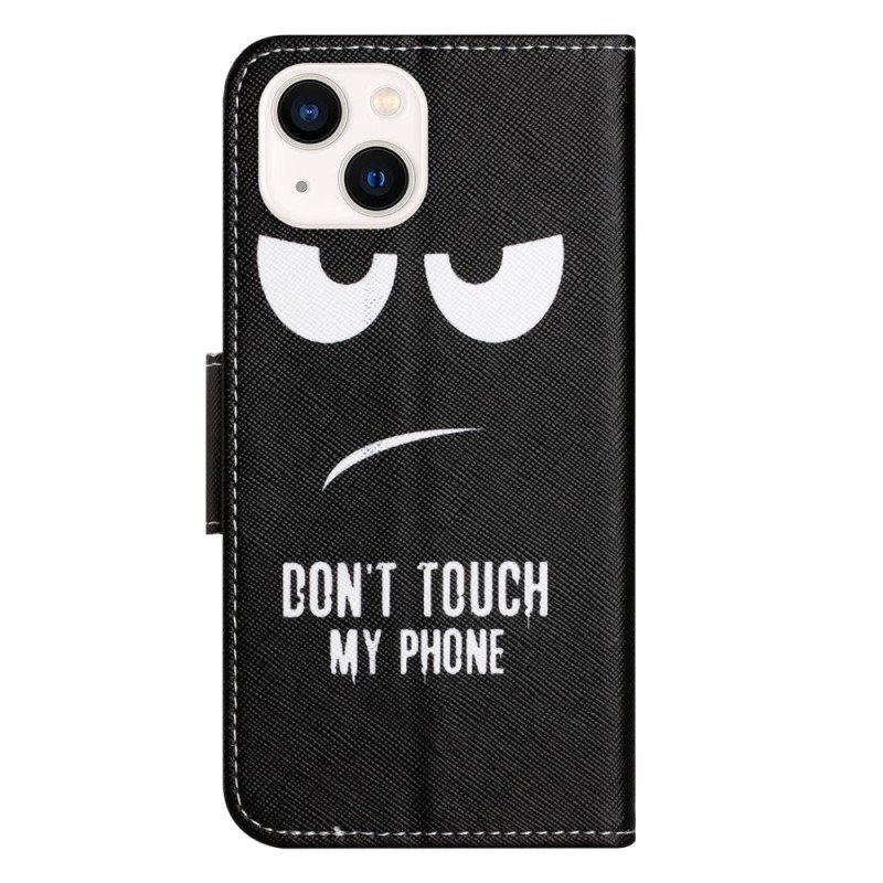 Etui Folio do iPhone 15 Nie Dotykaj Mojego Telefonu