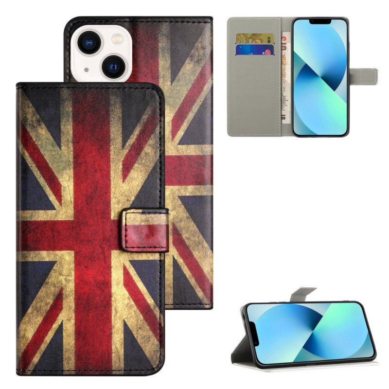 Etui Folio do iPhone 15 Stara Angielska Flaga