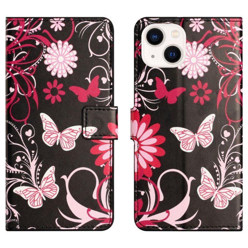 Etui Folio do iPhone 15 Tylko Motyle