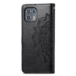 Skórzany Futerał do Motorola Edge 20 Lite Anti-fall Mandala Relief Faux Leather