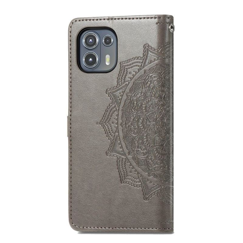 Skórzany Futerał do Motorola Edge 20 Lite Anti-fall Mandala Relief Faux Leather