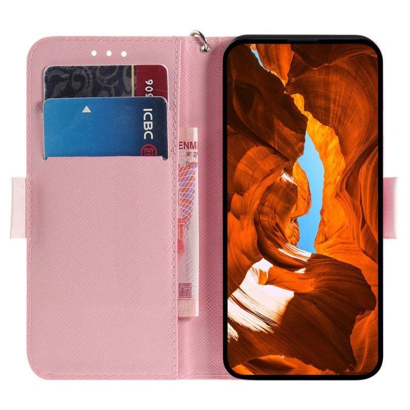 Etui Folio do Oppo Reno 8 Chomiki Z Smyczą