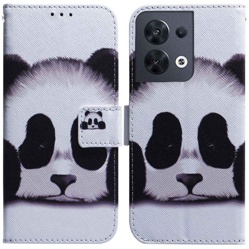 Etui Folio do Oppo Reno 8 Panda Ze Smyczą