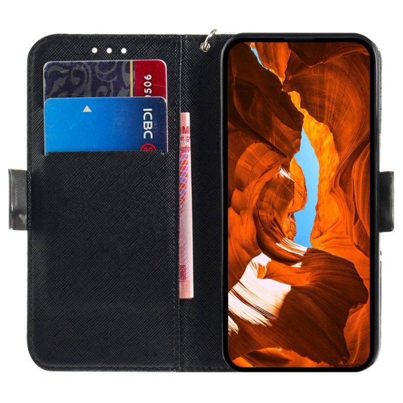 Etui Folio do Oppo Reno 8 Tańczące Koty Ze Smyczą