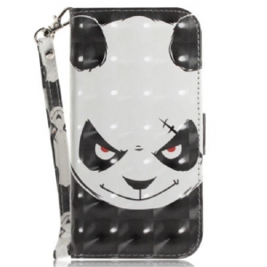 Etui Folio do Oppo Reno 8 Wściekła Panda Ze Smyczą