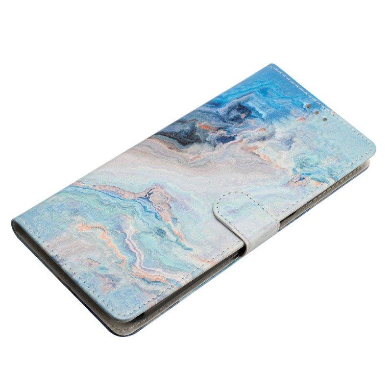 Etui Folio do Oppo Reno 8 z Łańcuch Pasek Marmuru