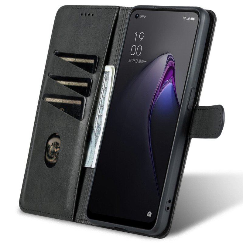 Etui Na Telefon Pokrowce do Oppo Reno 8 Stylizacja Skóry Azns