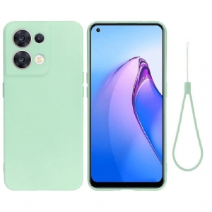 Futerały do Oppo Reno 8 z Łańcuch Płynny Silikon W Paski