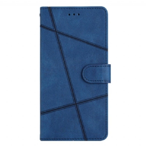 Etui Folio do Xiaomi 12 Lite z Łańcuch Linie Paska Z Efektem Skóry