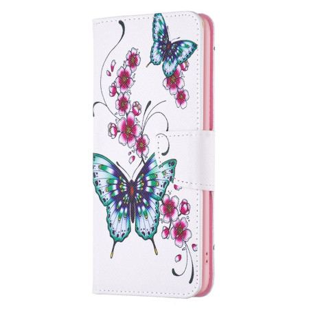 Etui Folio Do iPhone 16 Motyle Na Białym Tle