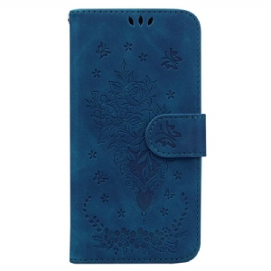 Etui Folio iPhone 16 Róże Z Paskiem