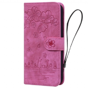 Etui Folio iPhone 16 Rysunek Kota Etui Ochronne