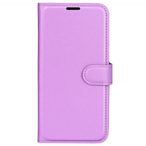 Etui Folio iPhone 16 Sztuczna Skóra Litchi Etui Ochronne