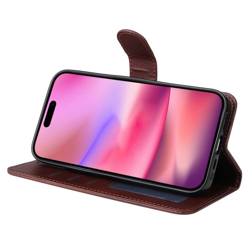 Etui Folio iPhone 16 Zwykły Skórzany Model Z Paskiem Etui Ochronne