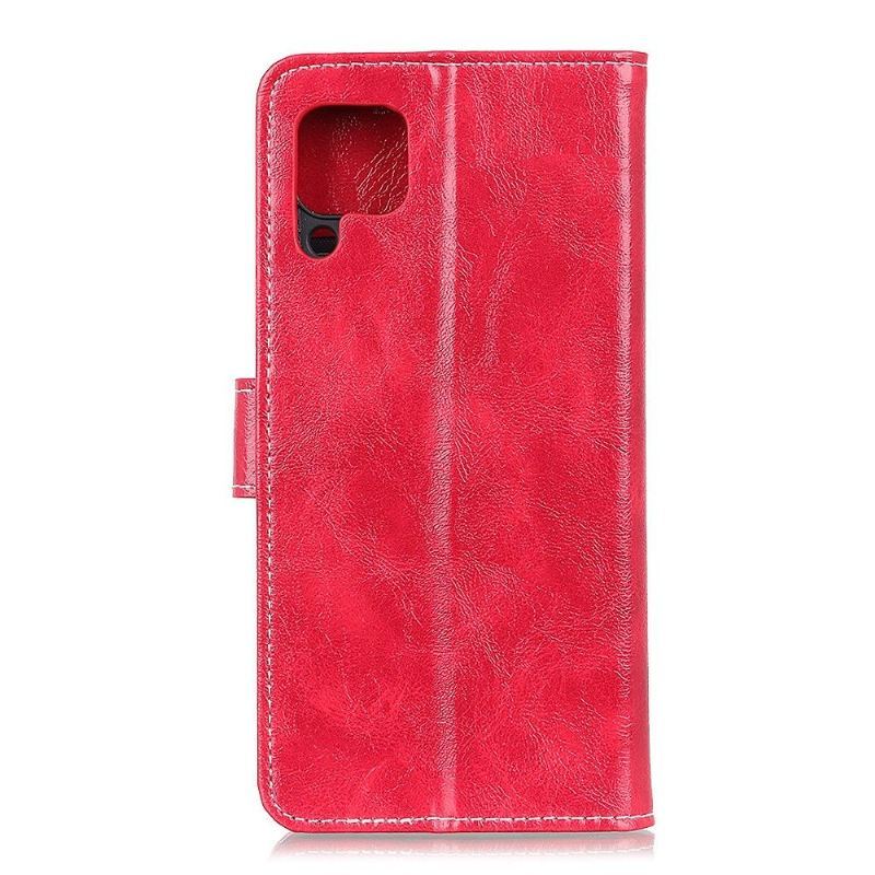 Etui Folio do Samsung Galaxy A12 Classic Luksusowe Szwy Z Efektem Skóry