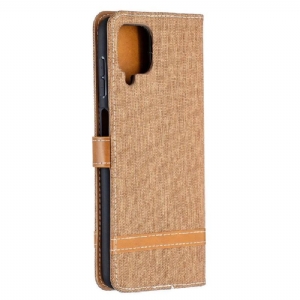 Etui Folio do Samsung Galaxy A12 Classic Pokrowiec Z Tkaniny