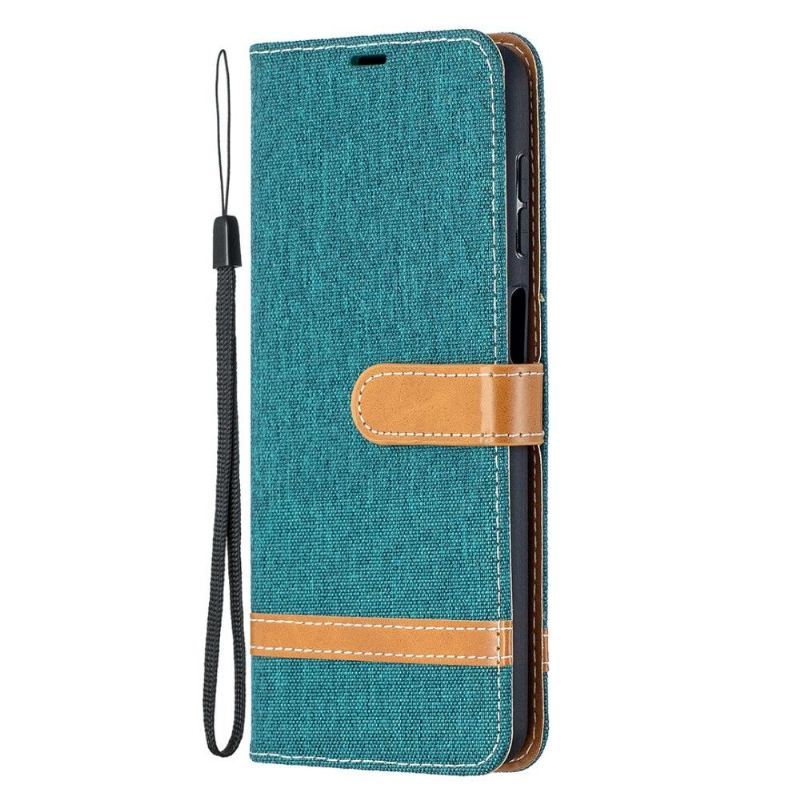 Etui Folio do Samsung Galaxy A12 Classic Pokrowiec Z Tkaniny